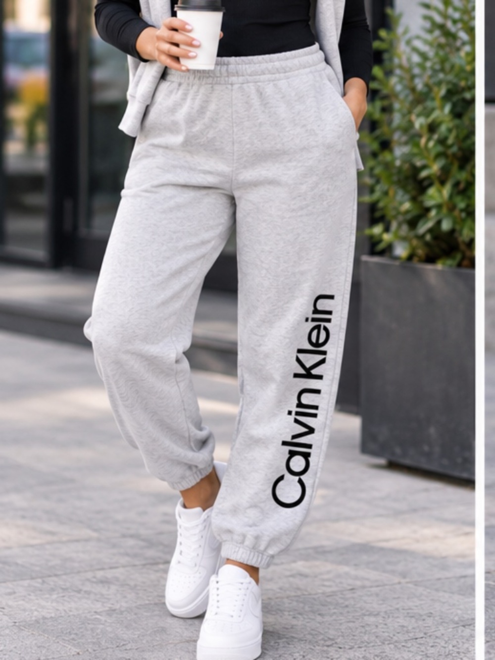 Calvin Klein Performance Logo Fleece Sweatpants Joggers XXL Gray NWOT